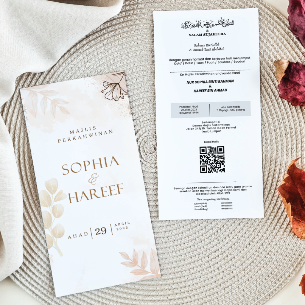 KAD JEMPUTAN KAHWIN | WEDDING INVITATION CARD | MINIMALIST | MODERN ...