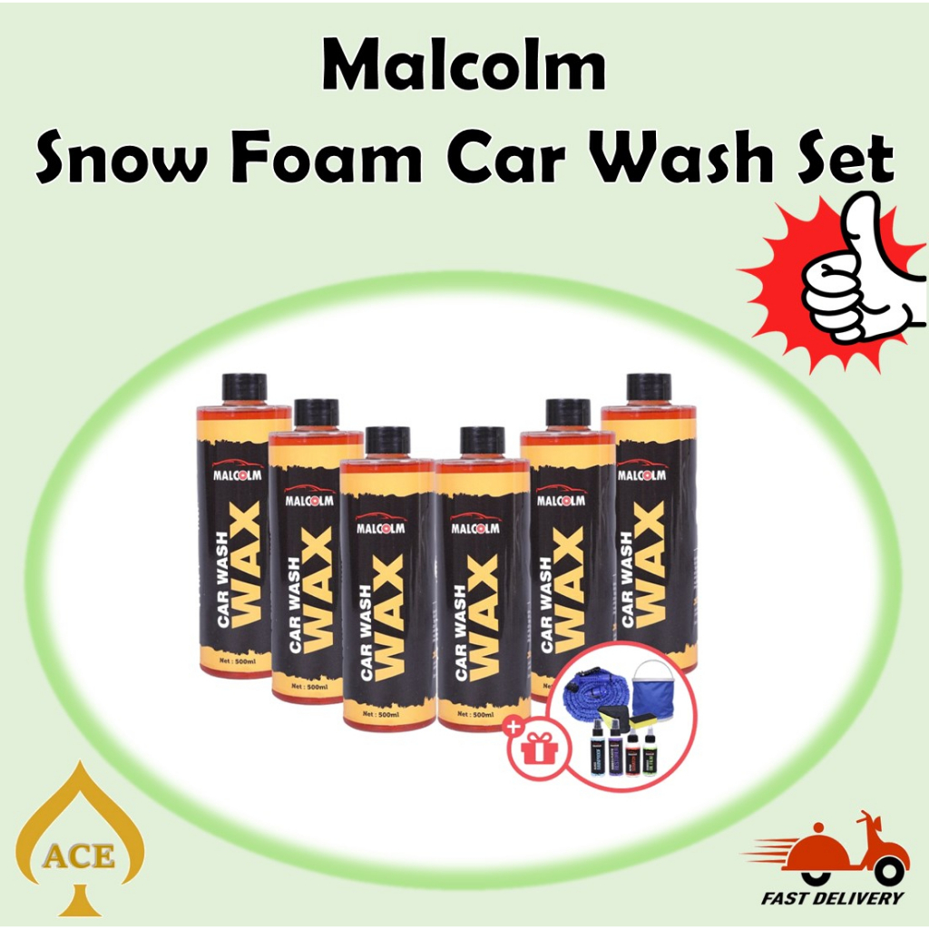 Malcolm Snow Foam Car Wash Set / Car Wash Wax ( With Free Gifts