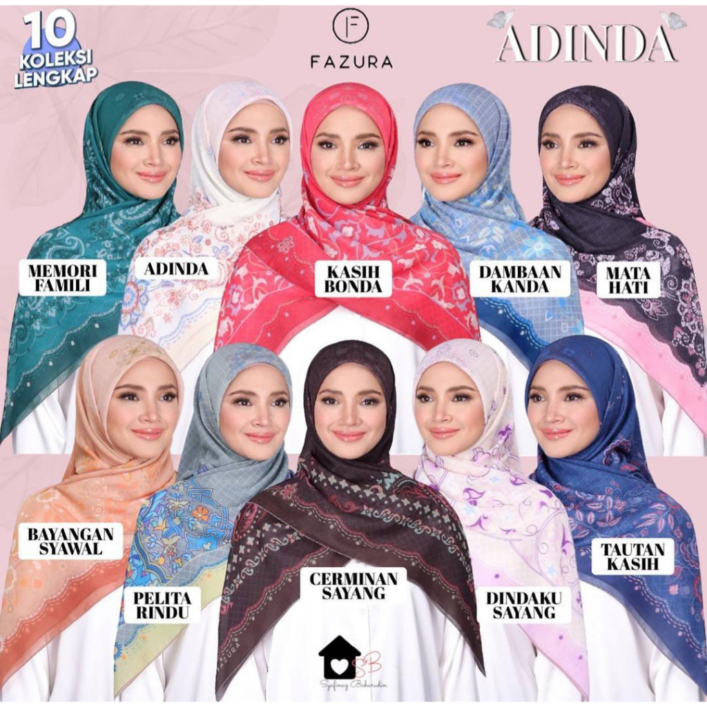 FAZURA TUDUNG BAWAL KOLEKSI ADINDA {{STOCK CLEARANCE}} + FREE BROOCH ...