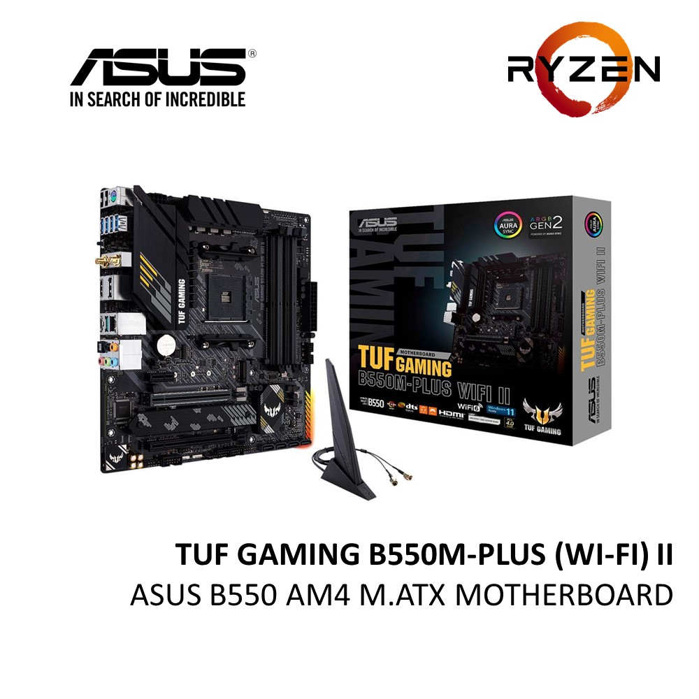 ASUS TUF GAMING B550MPLUS (WIFI) II MICRO ATX AM4 MOTHERBOARD RYZEN 5