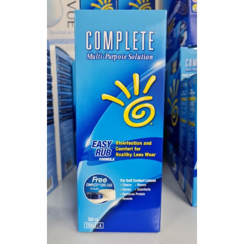 Complete Contact Lenses Solution Travel Pack Size FREE Case / MultiPurpose Easy Rub Shopee