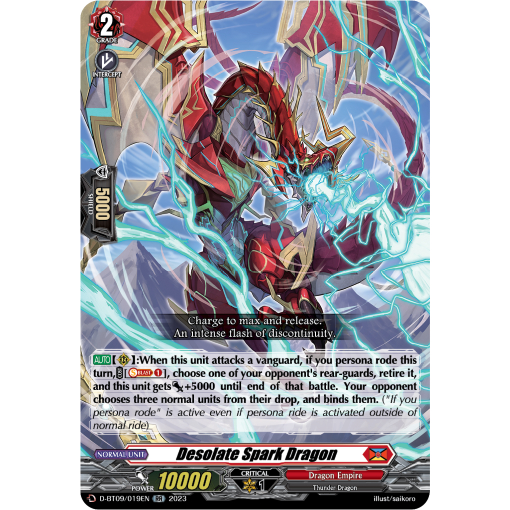 Cardfight Vanguard DBT09/019EN Desolate Spark Dragon Dragon Empire RR