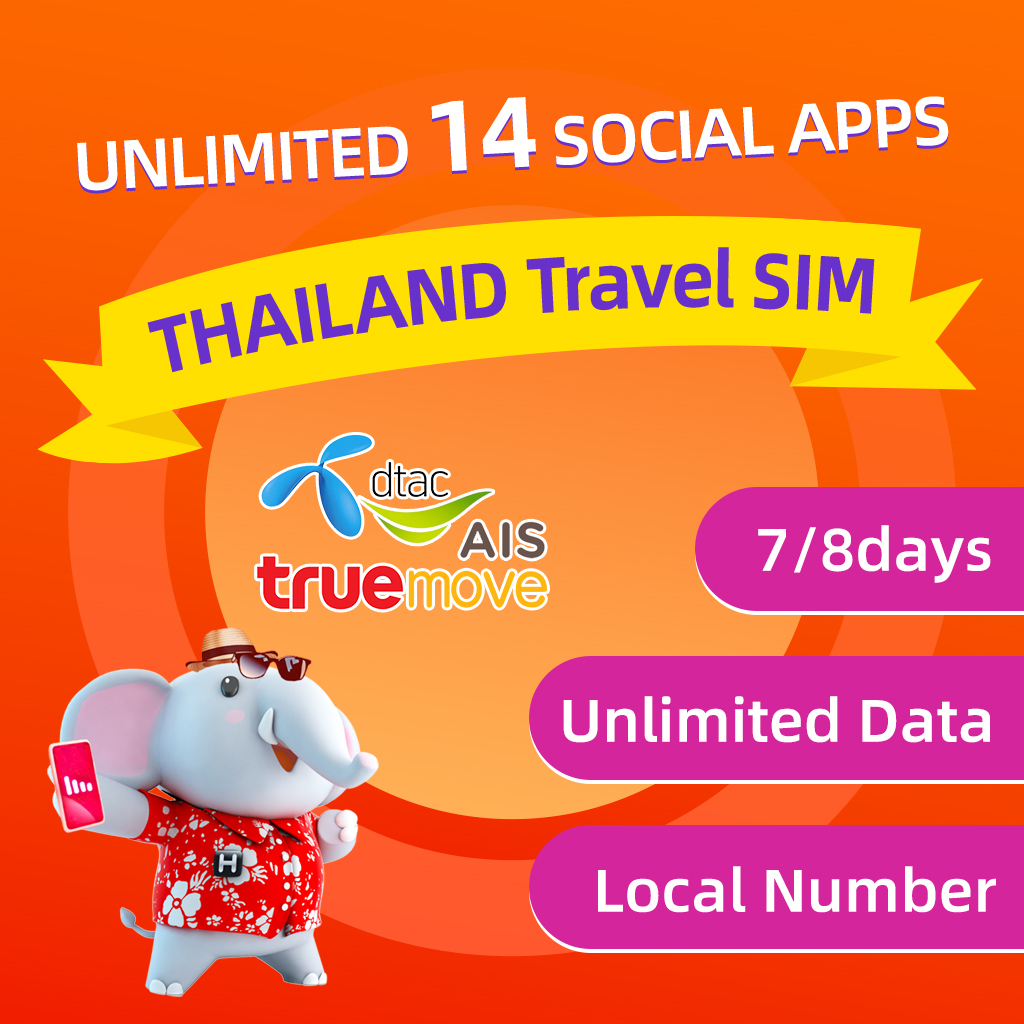 Thailand SIM Card Unlimited 15100MBPS 4G/5G High Speed Unlimited Data