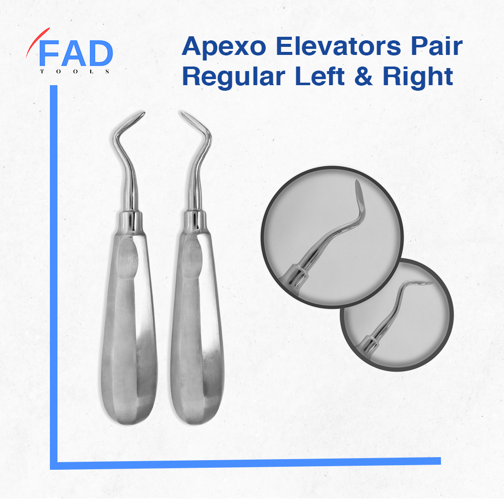FAD Tools Dental Apexo Elevators Pair Regular Left & Right Dental Root