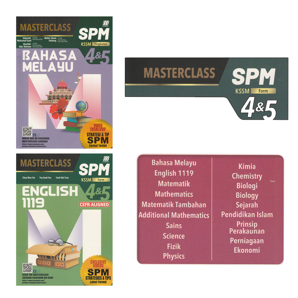 SASBADI | REFERENCE BOOK | KSSM - MASTERCLASS SPM (TINGKATAN 4 & 5 ...