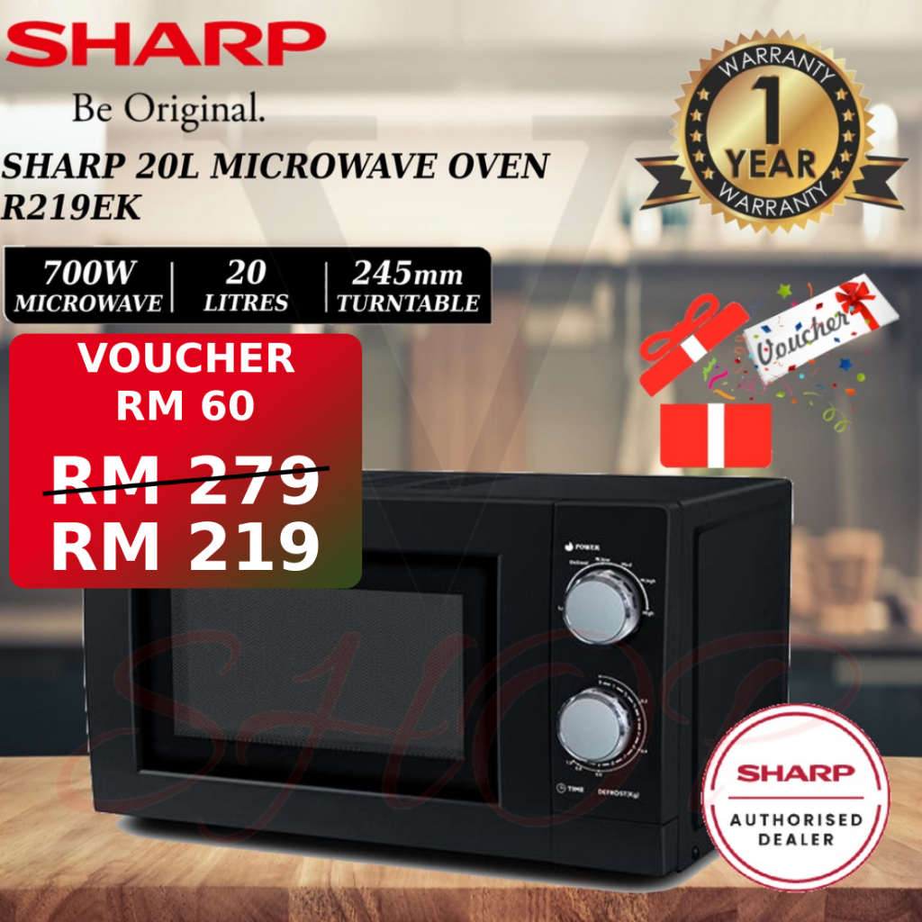 sharp 20l microwave oven shp r219ek