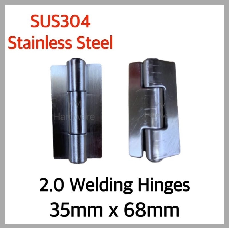 [SUS304] 2.0mm Stainless Steel Welding Hinges / Engsel Stainless Steel