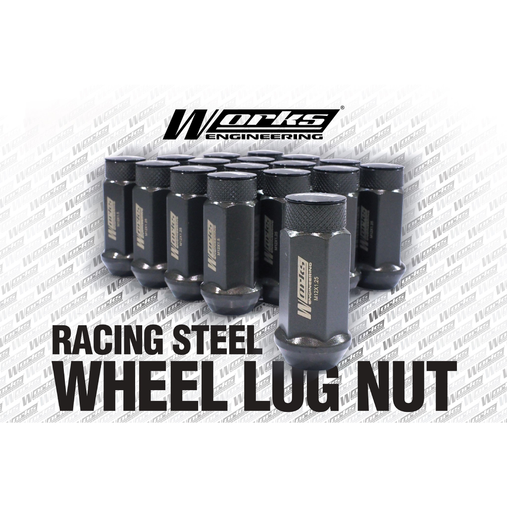 Works Universal Steel Racing Rim Nuts M12 X 1.5 (4pcs / pack)(4 biji