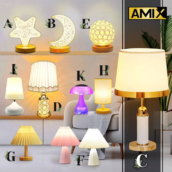 Lampu Tidur Bilik LED Crystal ceramic table lamp Nordic Muji Night ...