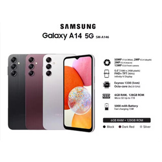 Samsung Galaxy A14 LTE (A145) 6GB RAM + 128GB ROM / Samsung Galaxy A14 5G  (A146) 6GB RAM + 128GB ROM 1 YEAR WARRANTY BY SAMSUNG MALAYSIA ELECTRONICS  (SME)