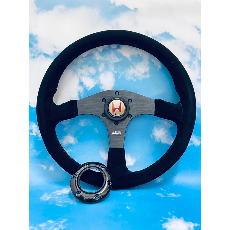 HONDA MUGEN Steering TYPER DC5 MUGEN Steering Wheel Alcantara Suede / Leather 14'' inch
