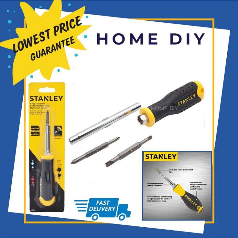 Stanley SCREWDRIVER Rubber Grip 3 IN 1 Stanley 6 Wat SCREWDRIVER Set