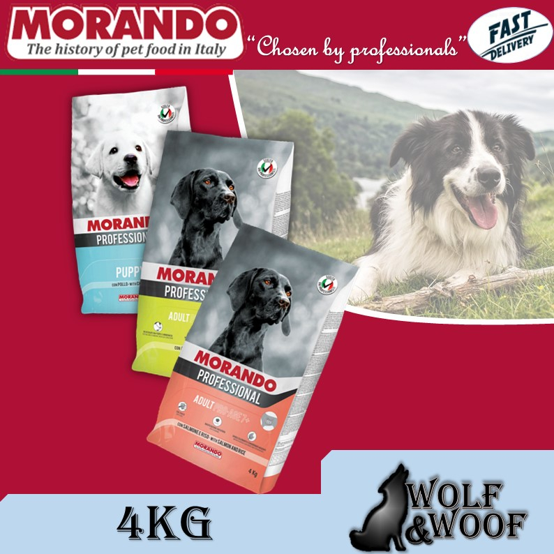 Morando Professional 4KG Dog Dry Food (Puppy ,Senior Salmon ,Beef ,Lamb
