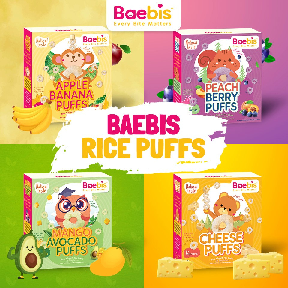Baby Hub - Baebis Organic Baby Rice Puffs - Baby Snack Biscuit For 6 ...