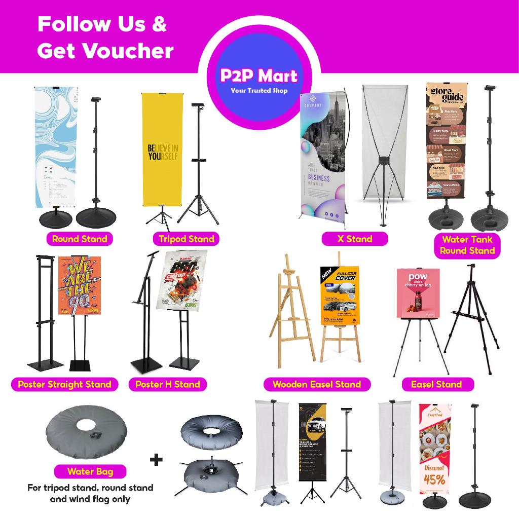 Tripod Stand / Round Stand / X Stand /Poster Stand / Easel Stand ...