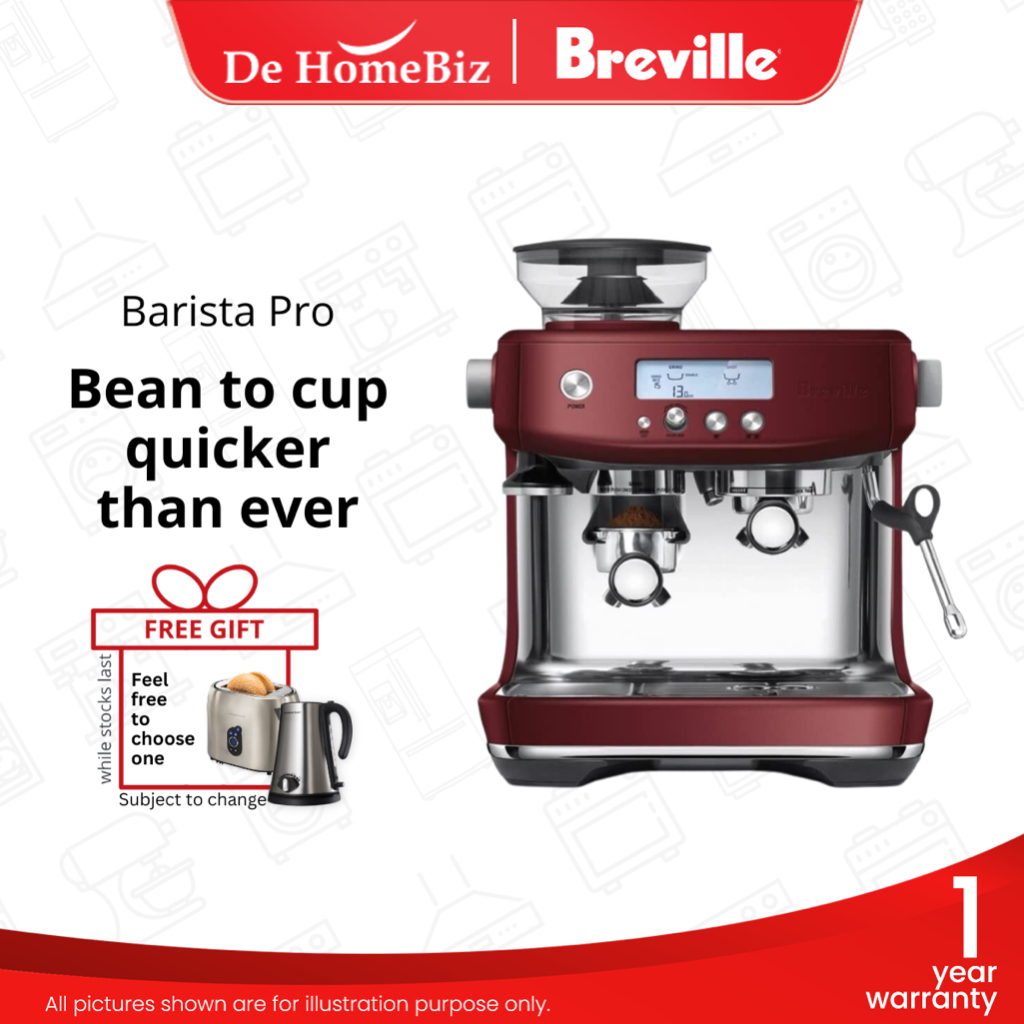 BREVIILE BES878 Barista Pro Espresso Coffee Machine with Grinder 3 In