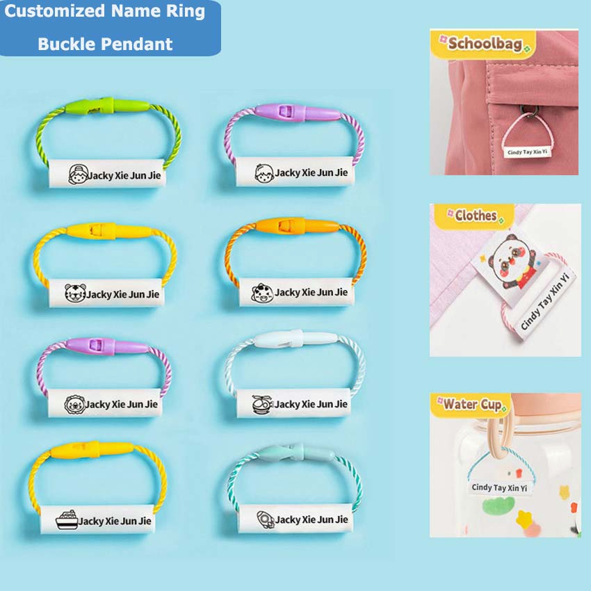 Customized Name Pendant Kids Baby ID Ring Children Girls Boys Custom ...