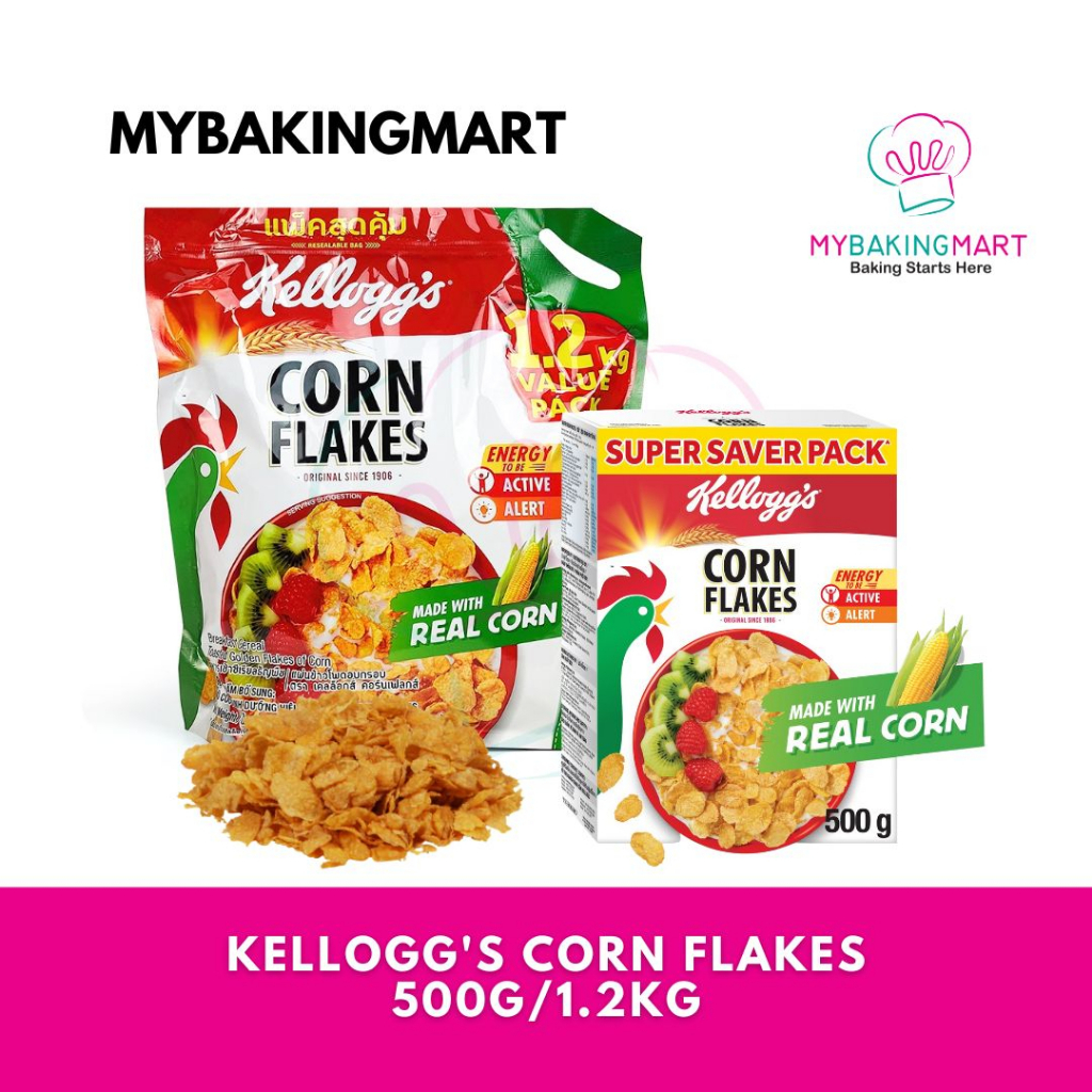 Kellogg's Cornflakes 500g / 1.2kg - Biscuit Cake Base/Topping/Crumb ...
