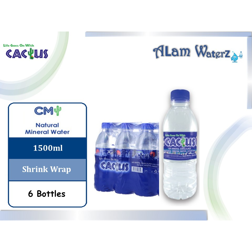 Cactus Natural Mineral Water 1500ml x 6 (in Shrink Wrap) | Shopee Malaysia