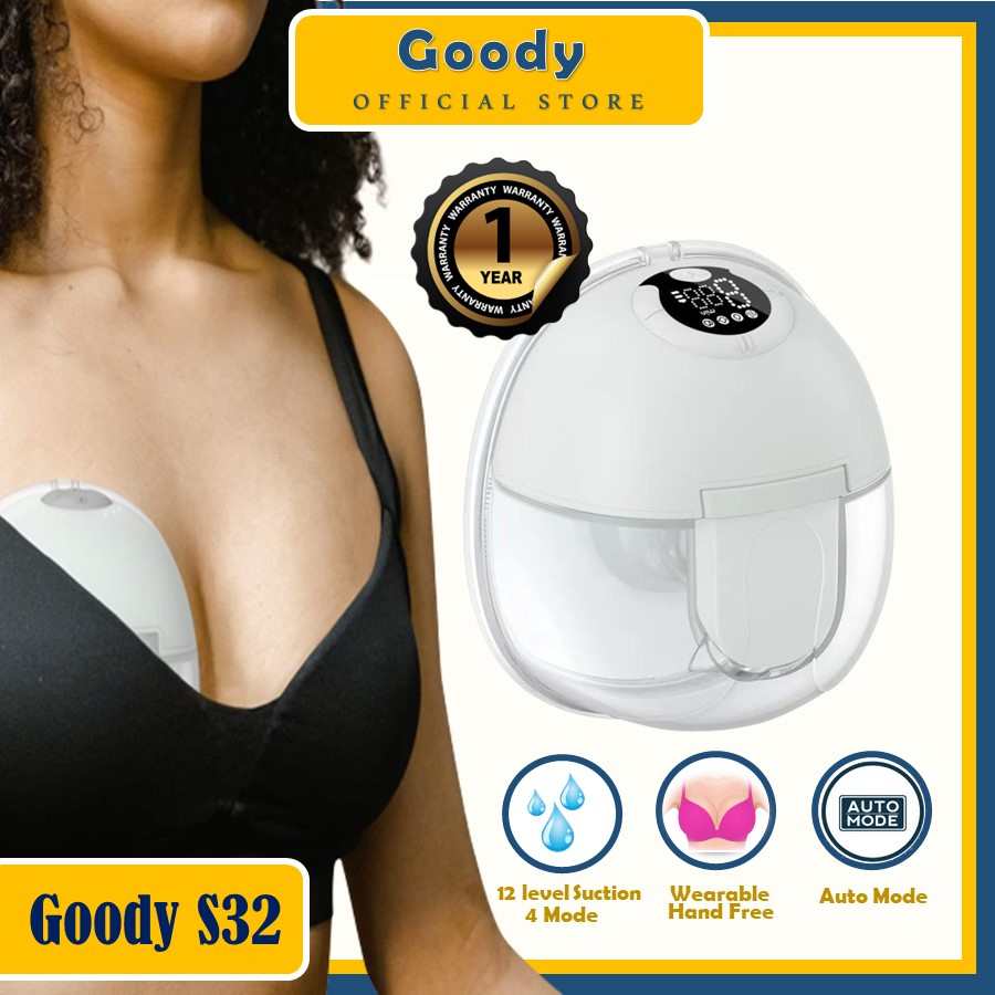 Wearable Breast Pump Portable Electric Hands-Free Breast Pump with 2 Mode &  5 Levels, Wireless Worn in-Bra Painless Breastfeeding, grey