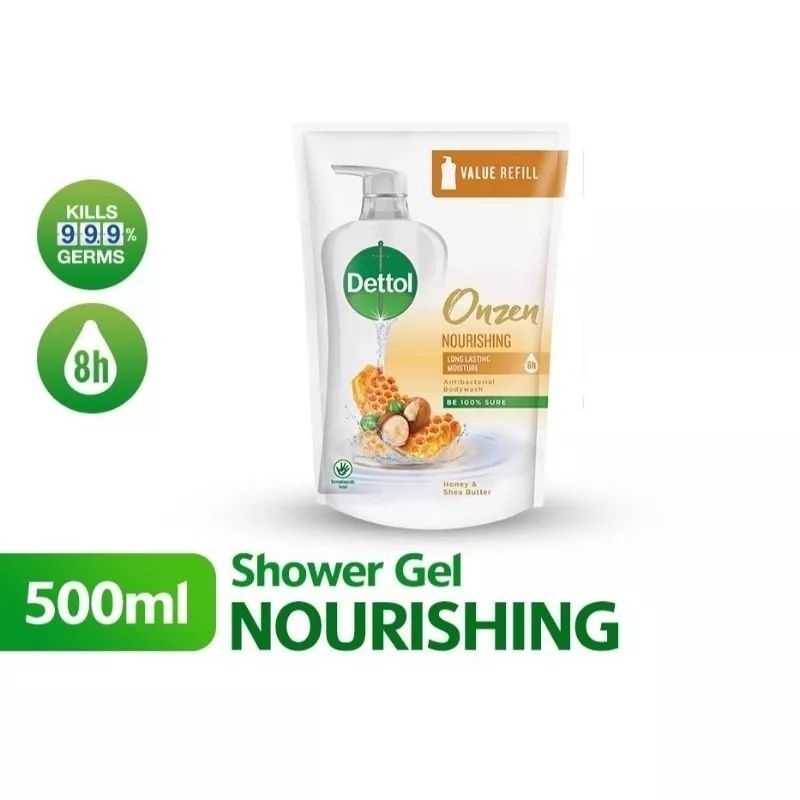Dettol Onzen Shower Gel 500ml Nourishing Honey & Shea Butter Body wash
