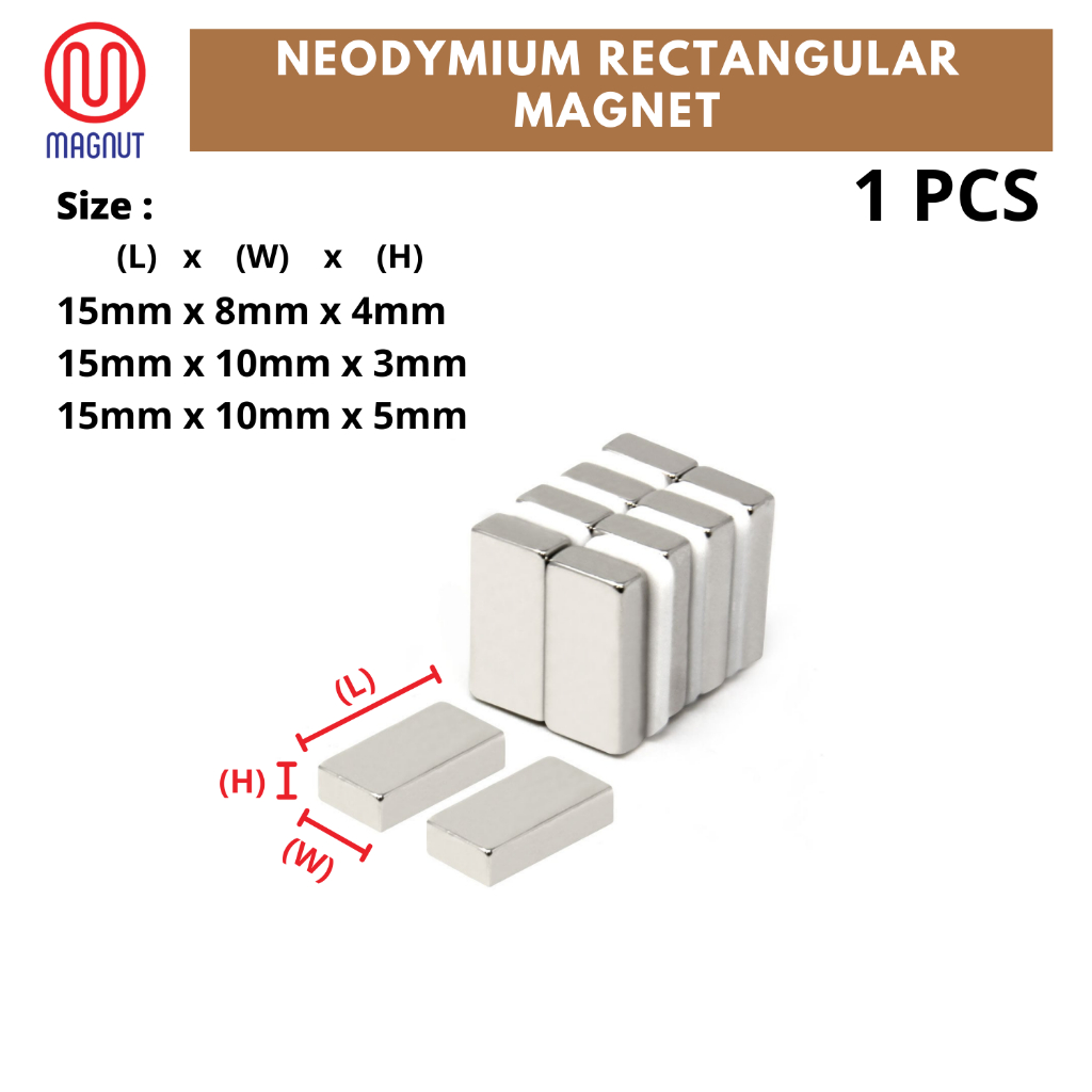 1pcs - 15mm x 8mm x 4mm / 15mm x 10mm x 3mm / 15mm x 10mm x 5mm Rare ...