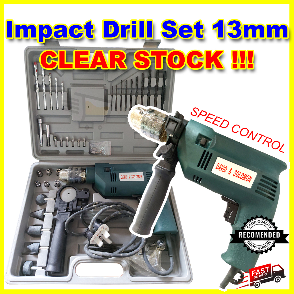 David & Solomon Electric Impact Drill Set Speed Control 13mm 3/8