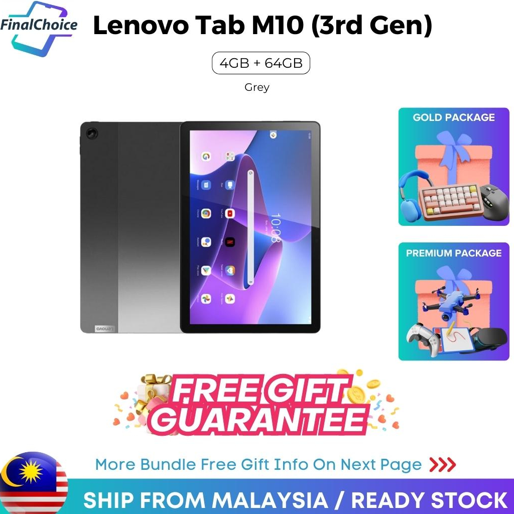 Lenovo Smart Tab M10 3rd Gen LTE /TB328XU (4GB+64GB) Original Lenovo Malaysia Warranty Shopee