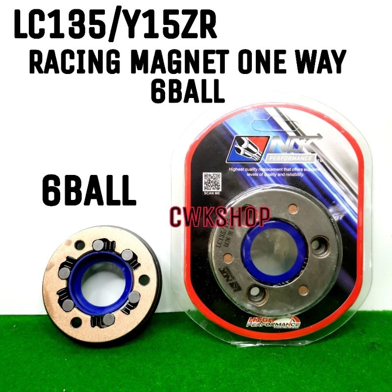 FZ150/Y15ZR/LC135 RACING STARTER MAGNET ONE WAY 6BALL SMK RACING/NLK ...