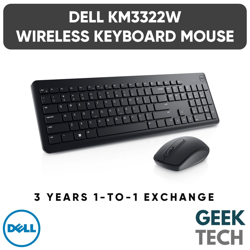 DELL KM3322W Wireless Keyboard & Mouse Combo 36 Months Keyboard/18