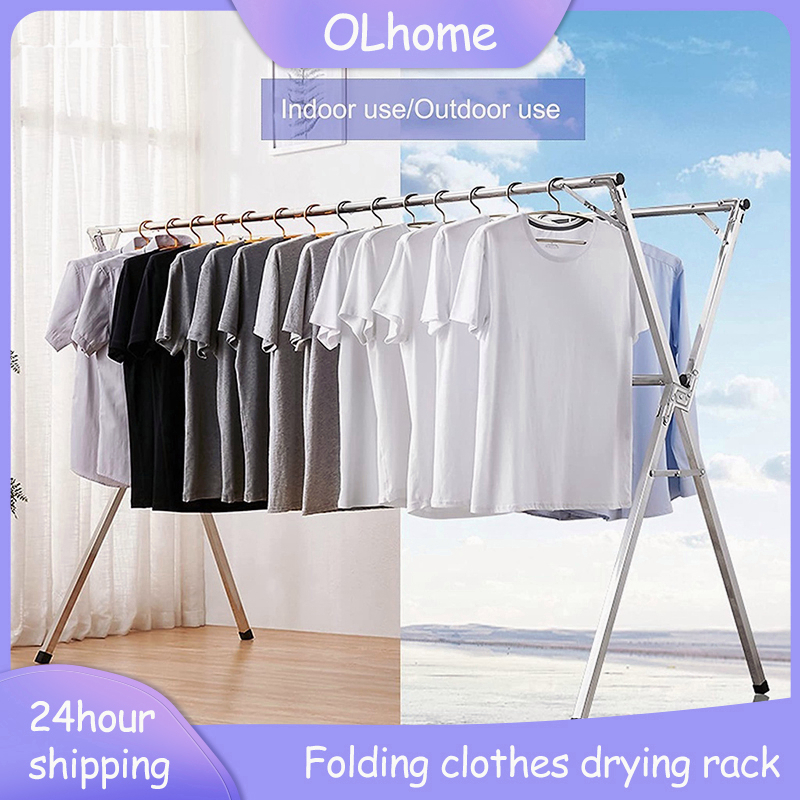 Ampaian Baju Extendable Cloth Hanger Foldable Stainless Steel Clothes