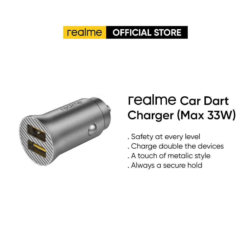 realme Car Dart Charger | 33W Dart Charge | Shopee Malaysia