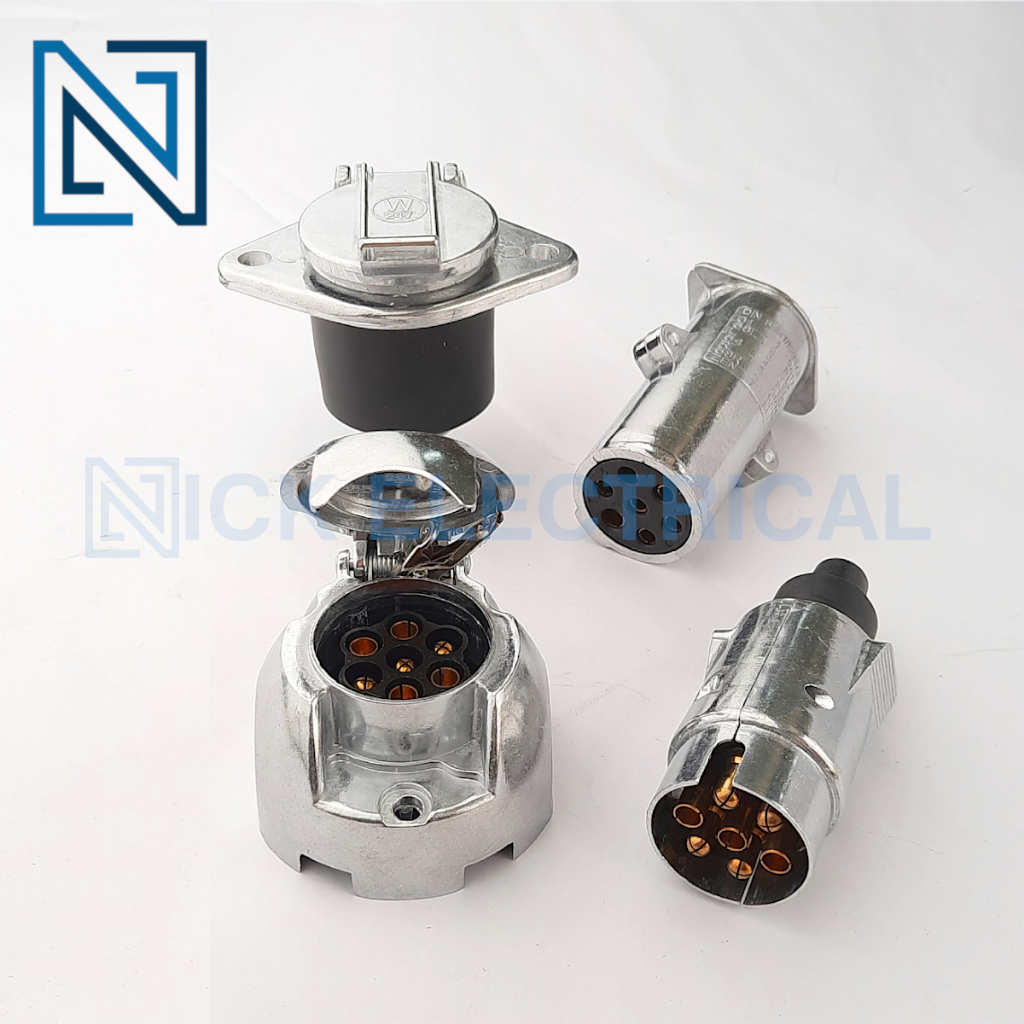 TRAILER 7 PIN 12V / 24V CABLE MOUNT CONNECTOR PLUG AND SOCKET Shopee