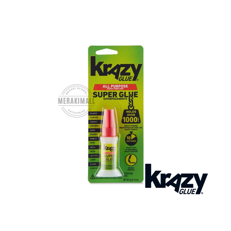 Krazy Glue All Purpose BrushOn Super Glue Fast Drying Adhesive Gam