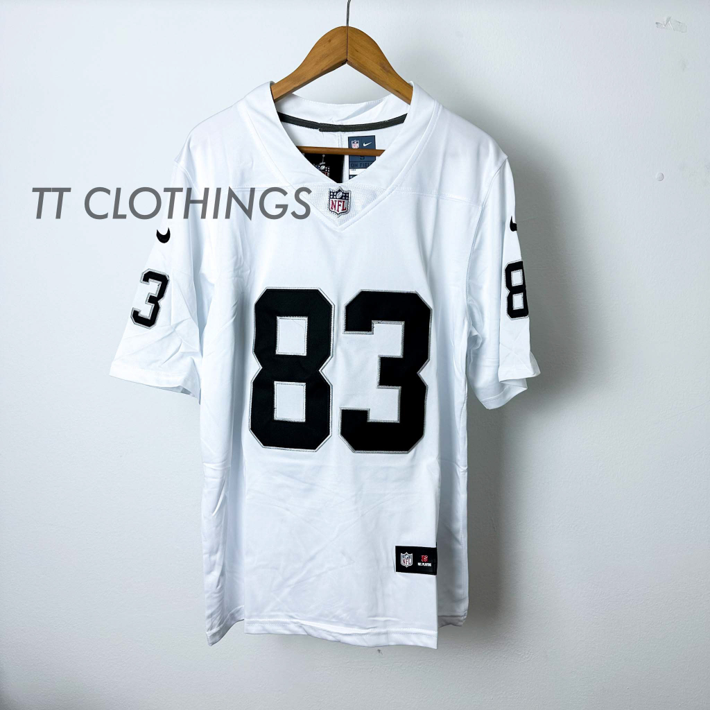 NFL American Football Premium Jersey Rugby D. Waller 83 White Las Vegas Raiders Embroidery Shirt Plus Size Men Shopee Malaysia