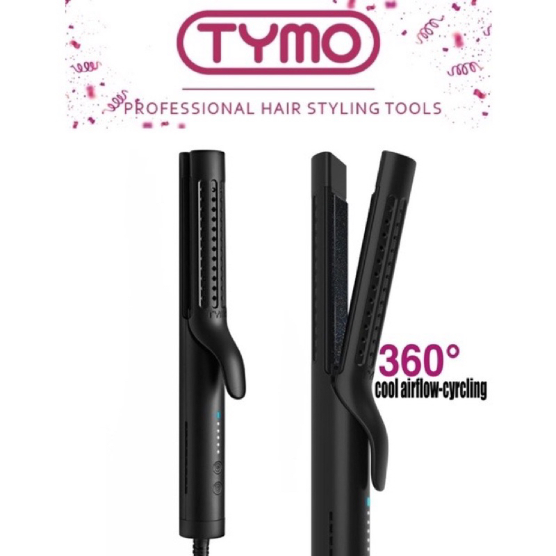 TYMO 360° Cooling Airflow Styler Hair Curling Flat Iron 2 in 1 Ionic ...