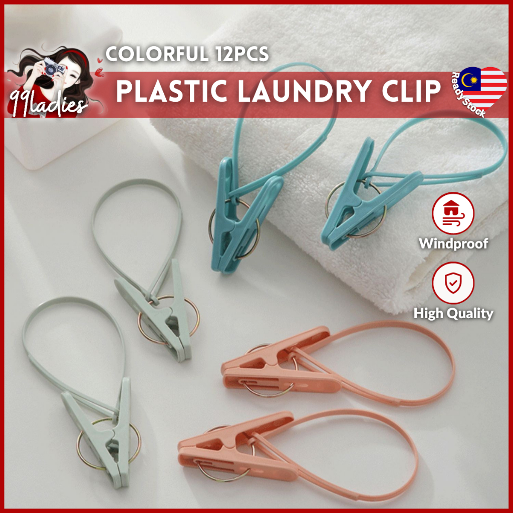 24 Durable Plastic Clothes Pins - Laundry Pegs, Hanging Clips, Food Sealing, Clothespins For Socks, Underwear, Household Essentials From Hangers & Racks - Price 0.57