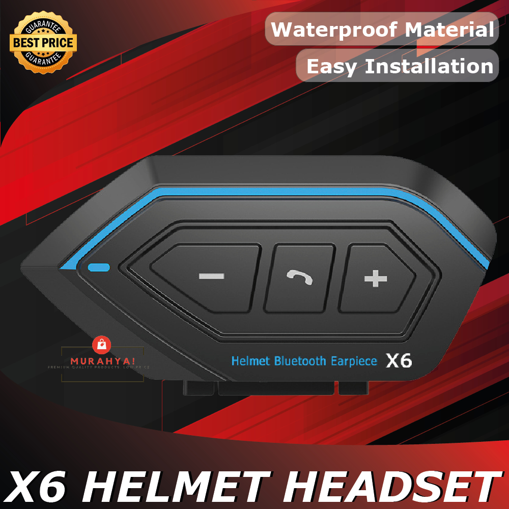 X6 Helmet Headset Bluetooth waterproof motorcycle headphone 2 in 1 for