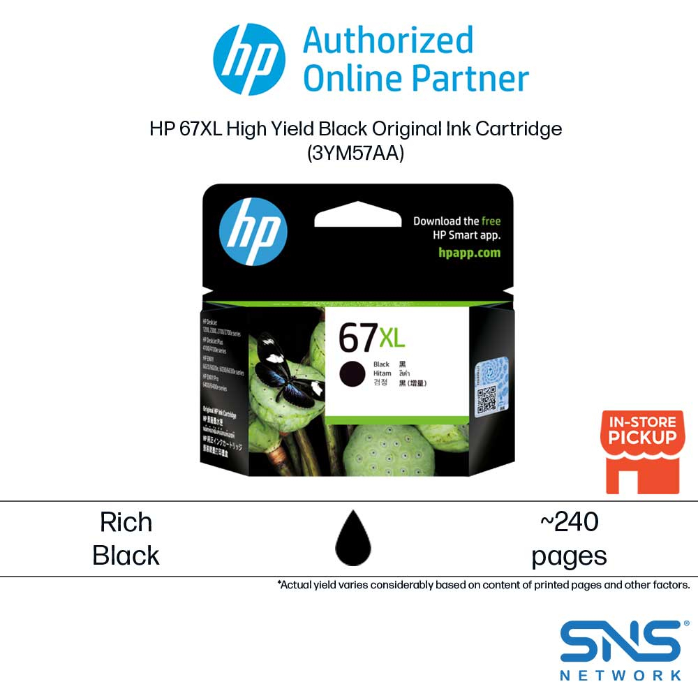 HP 67XL Black / Tri-color Original Ink Cartridge (3YM57AA/3YM58AA ...
