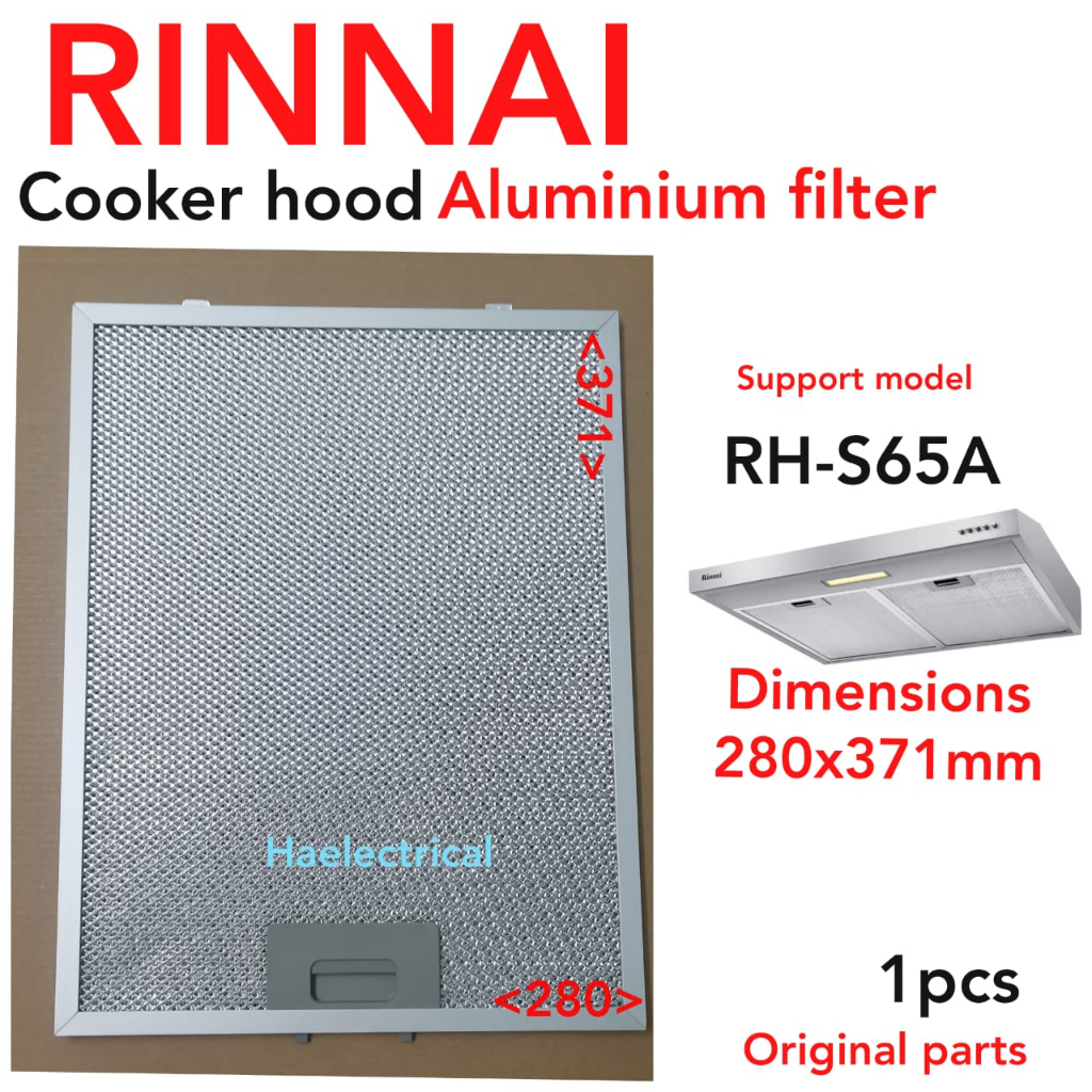 Rinnai Cooker Hood Aluminium Filter (1PCS) RHS65A size 280mm x 371mm