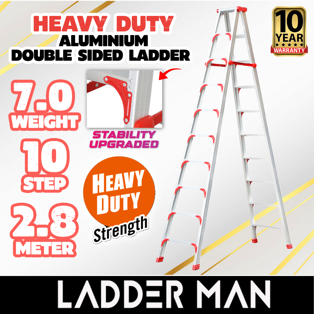 Ladderman Heavy Duty Aluminium Double Sided Ladder Multi Purpose Ladder ...