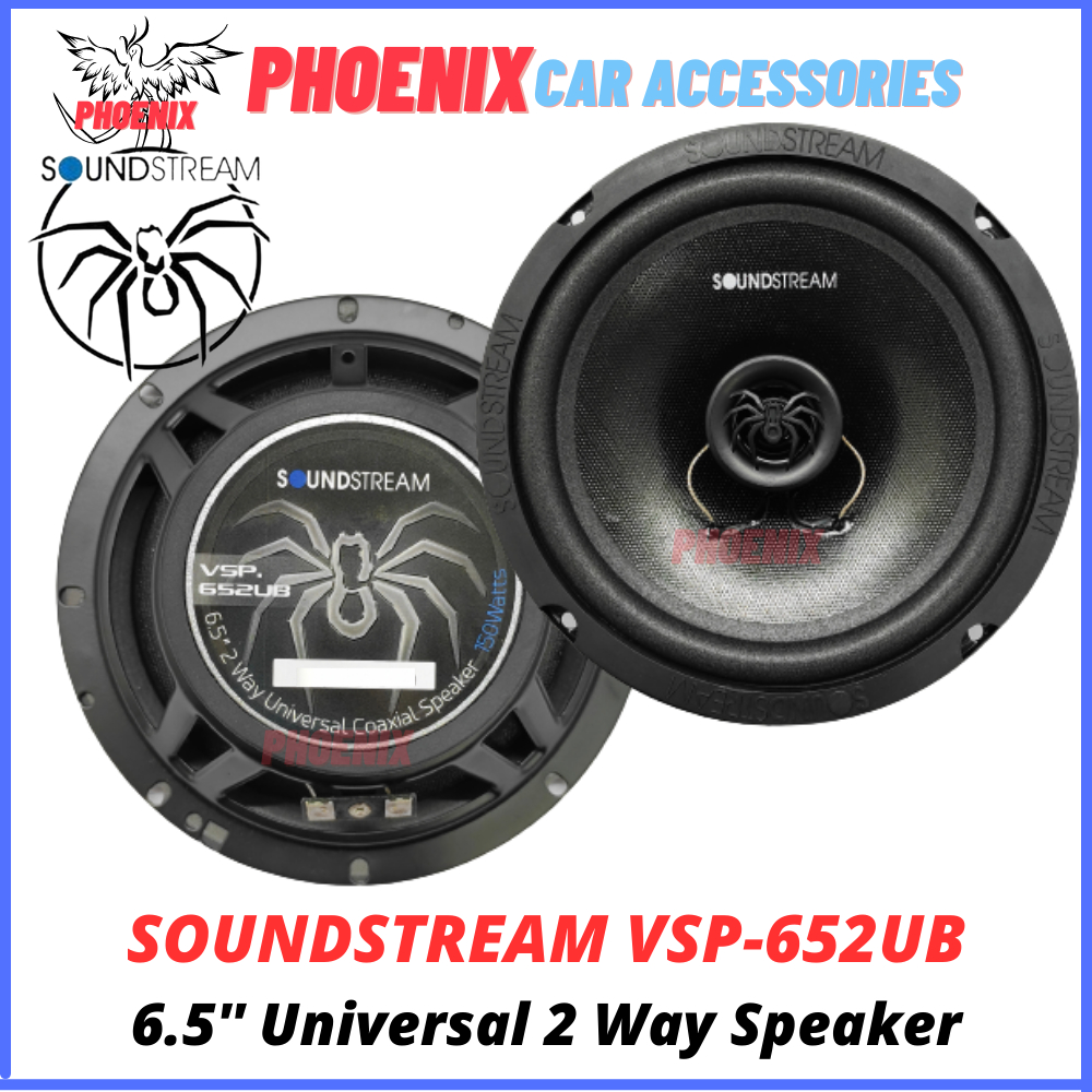 6.5'' 📢 SOUNDSTREAM Universal VSP Black Series 2 Way Coaxial Speaker ...