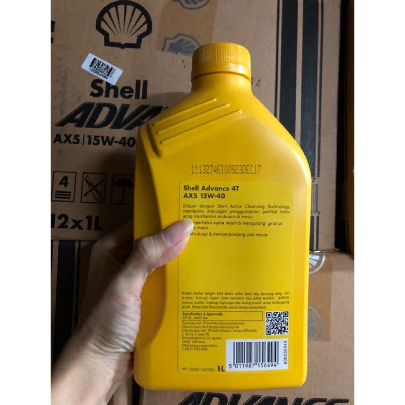 SHELL ADVANCE 4T AX5 15W40 ENGINE OIL / MINYAK HITAM SHELL MINERAL AX5 ...