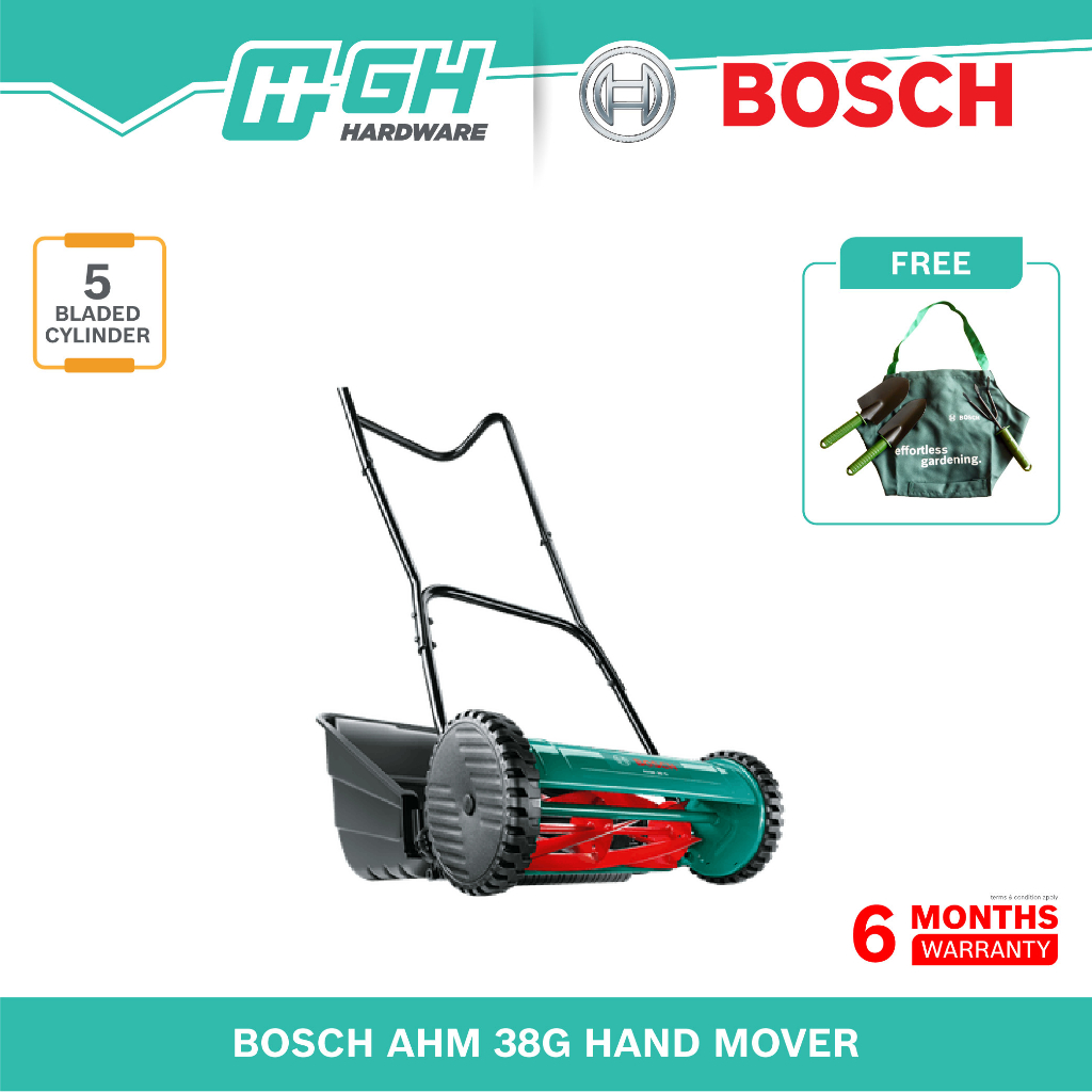 Bosch ahm38g hand online push lawnmower