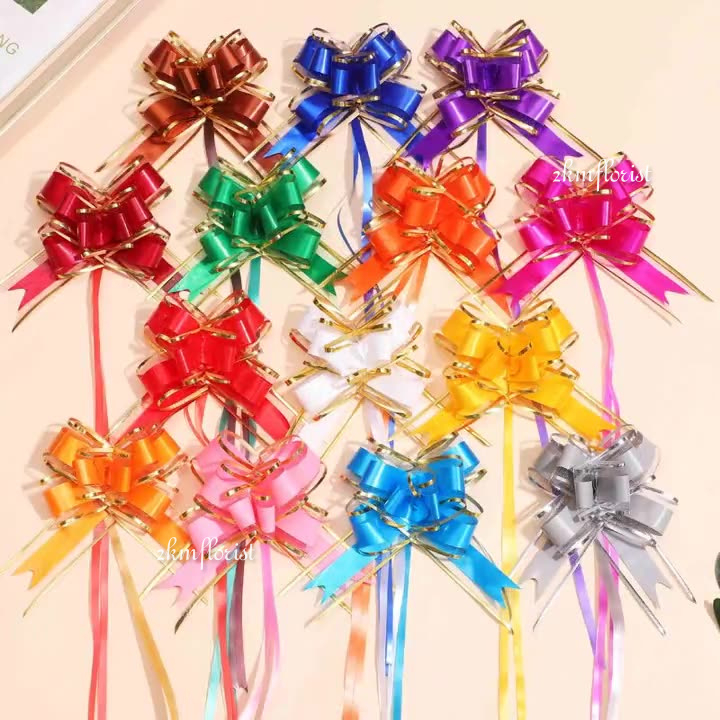 (10PCS) 8025 PULL Ribbon Reben Riben Gift Organza Flower Bouquet Happy ...