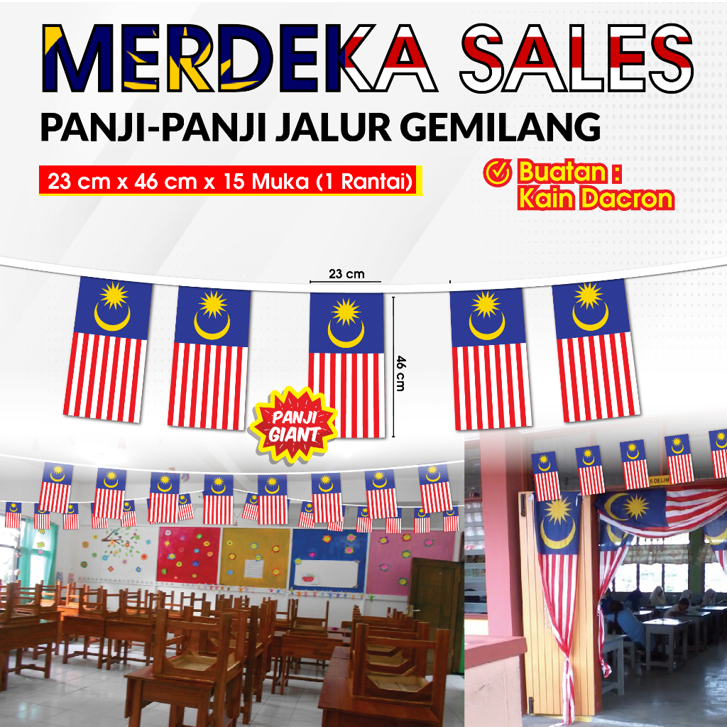 [ready Stock] Bendera Jalur Gemilang Bendera Tangan Panji Semarak Bunting Hari Merdeka National