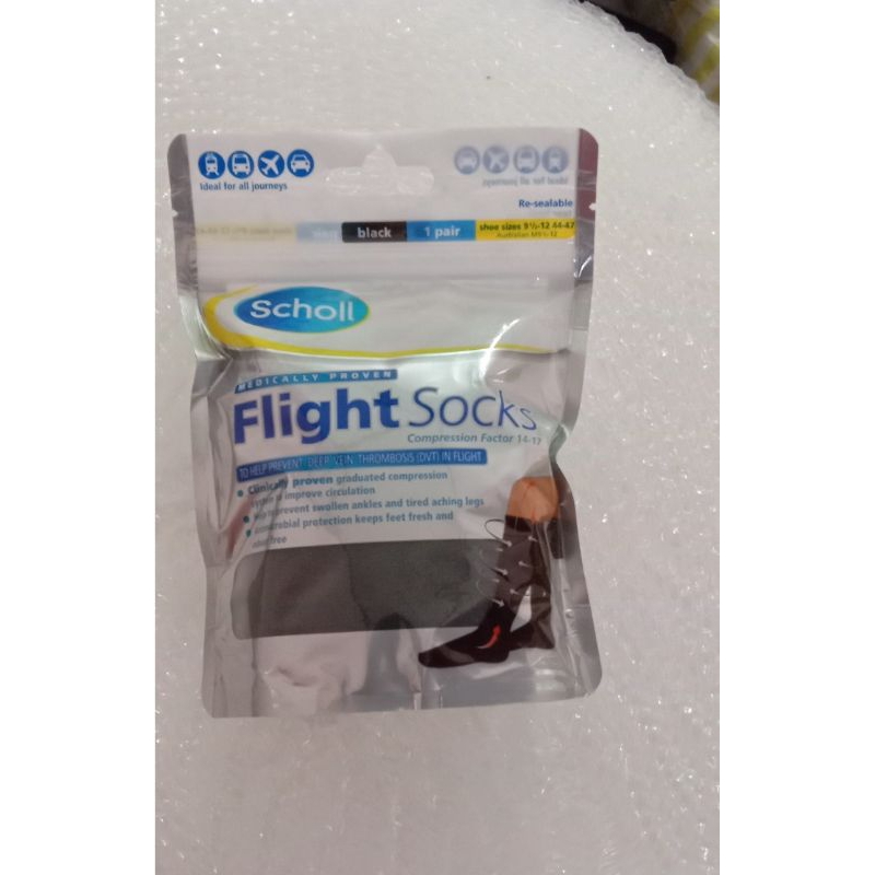Scholl Flight Socks Black Color(SiZE 44-47)