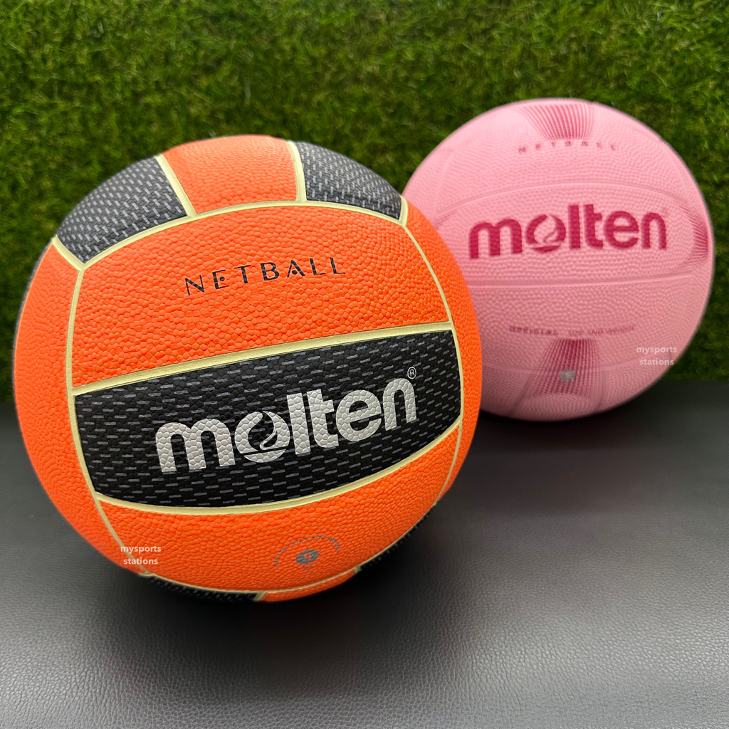 Molten Netball Ball Synthetic Leather Bola Jaring Size 5 SN58MXOK2