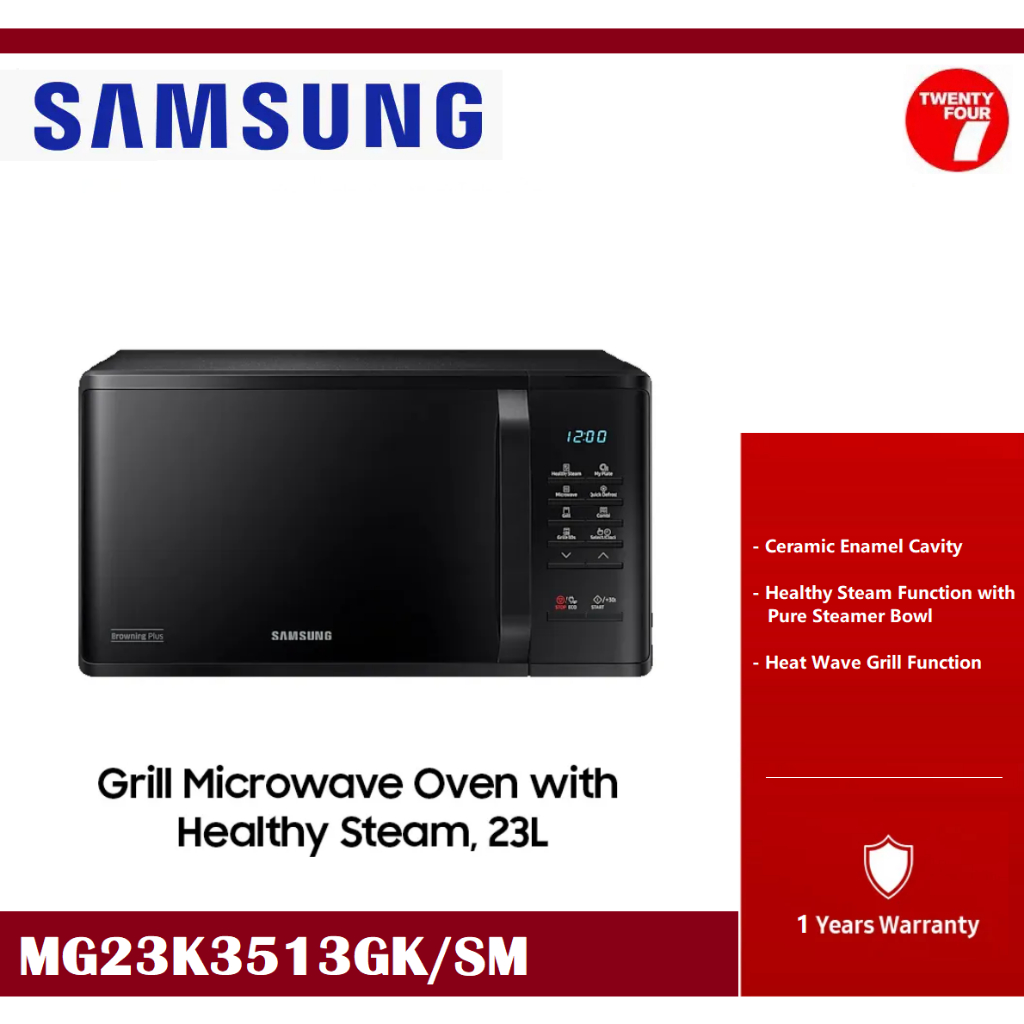 SAMSUNG 23L MG23K3513GK Grill Microwave Oven with Healthy Steam