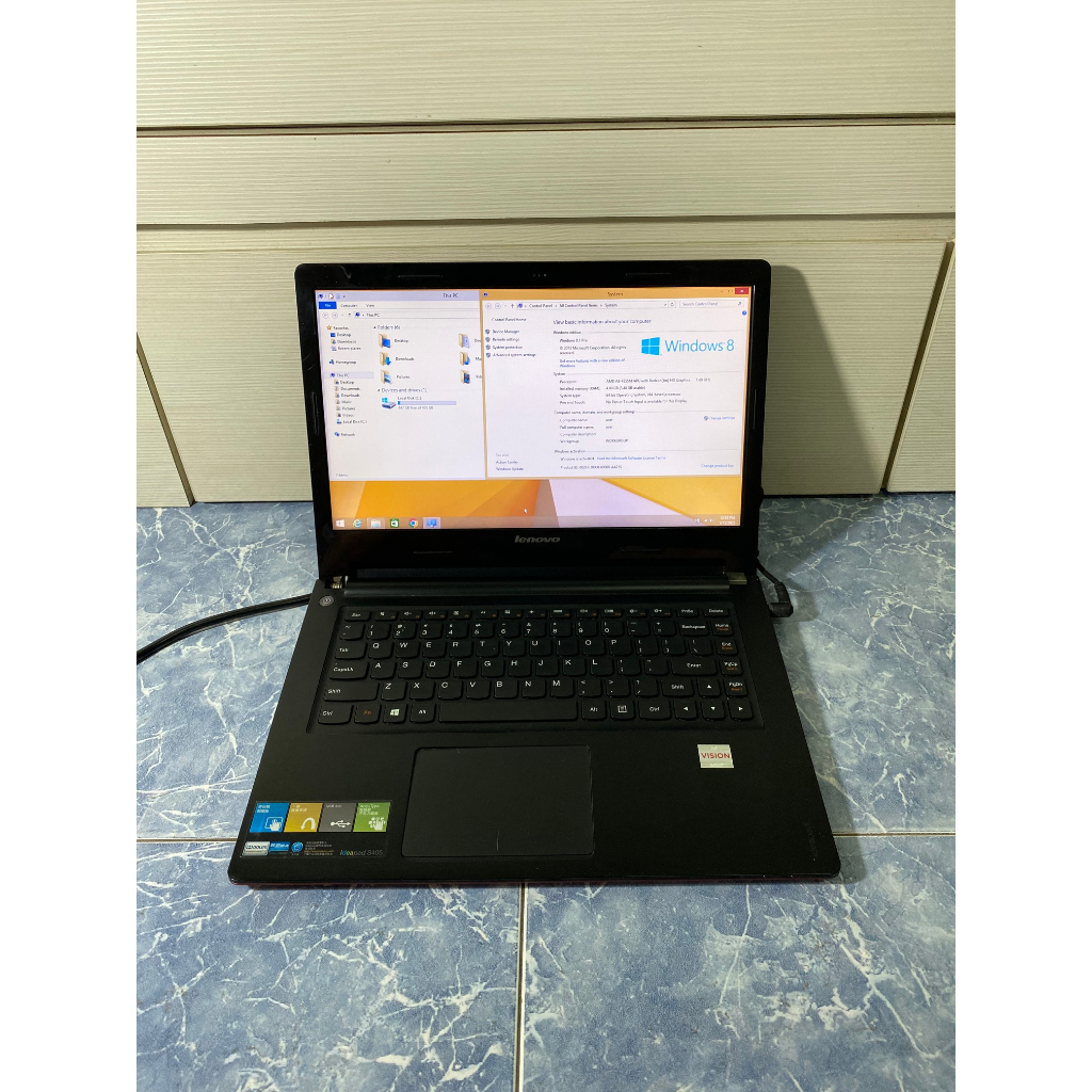 used laptop lenovo s405 slim. processor amd a8 4gb ram 500gb hdd ...